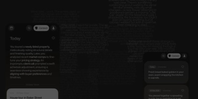 Fieldy app interface showing conversations organized into a daily summary