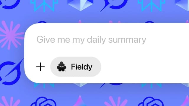 AI chat box with the Fieldy connector enabled and the prompt "Give me my daily summary"