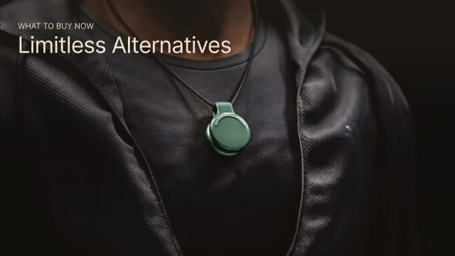Limitless Pendant worn on a necklace: acquired by Meta and no longer for sale, so buyers need an alternative