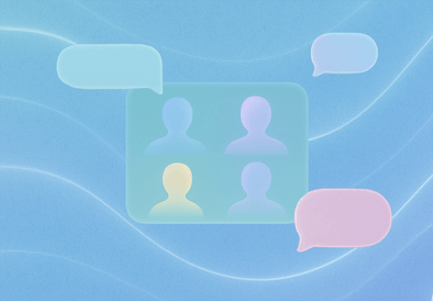 Illustration of a meeting being transcribed automatically by AI transcription tools
