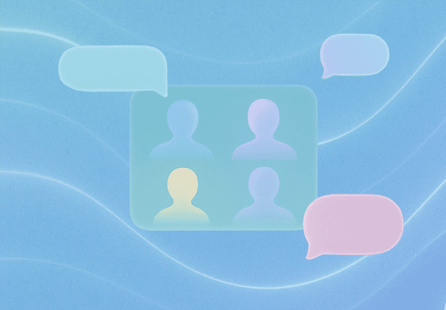 Illustration of a meeting being transcribed automatically by AI transcription tools